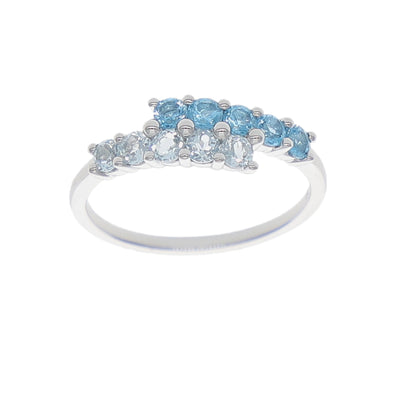 Anillo Oro Blanco y Topacio Azul AN-14036