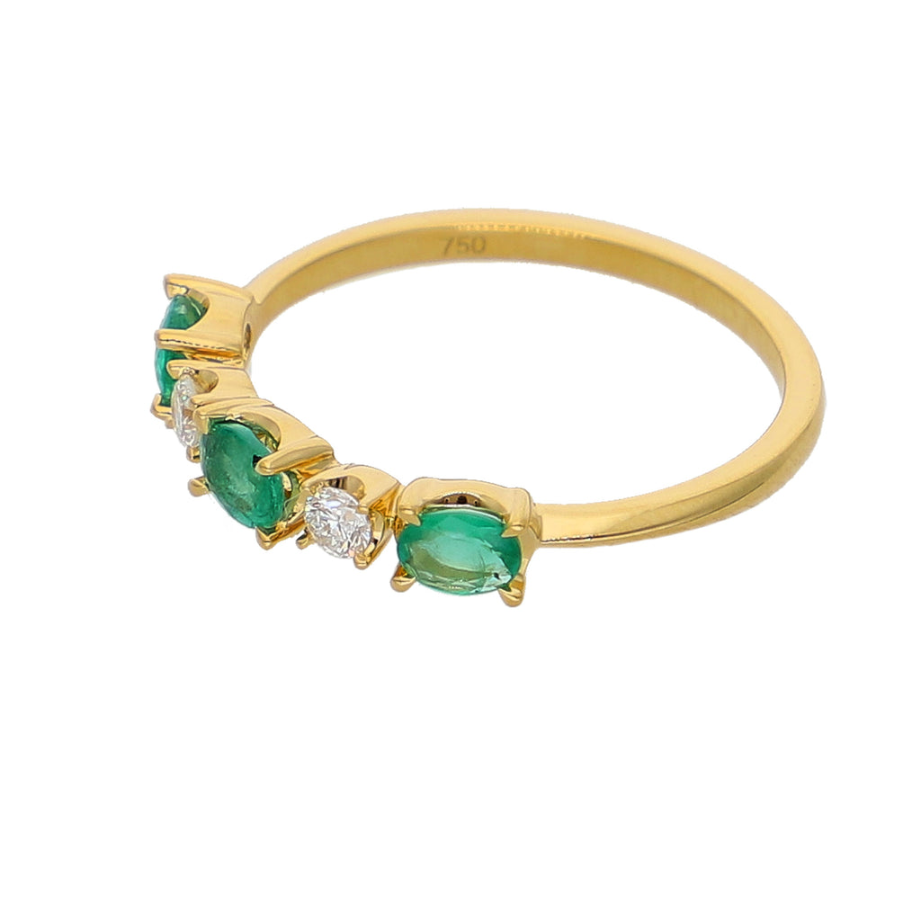 Anillo Oro Amarillo Esmeralda y Brillantes AN-14064