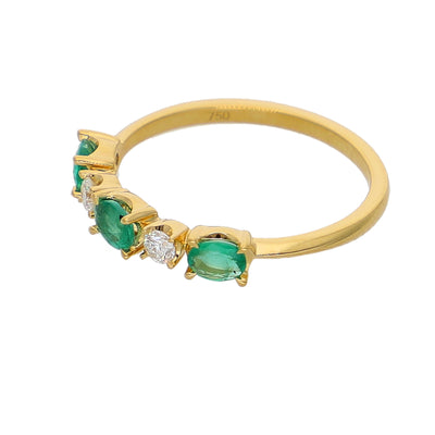 Anillo Oro Amarillo Esmeralda y Brillantes AN-14064