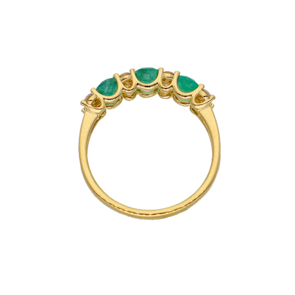 Anillo Oro Amarillo Esmeralda y Brillantes AN-14065
