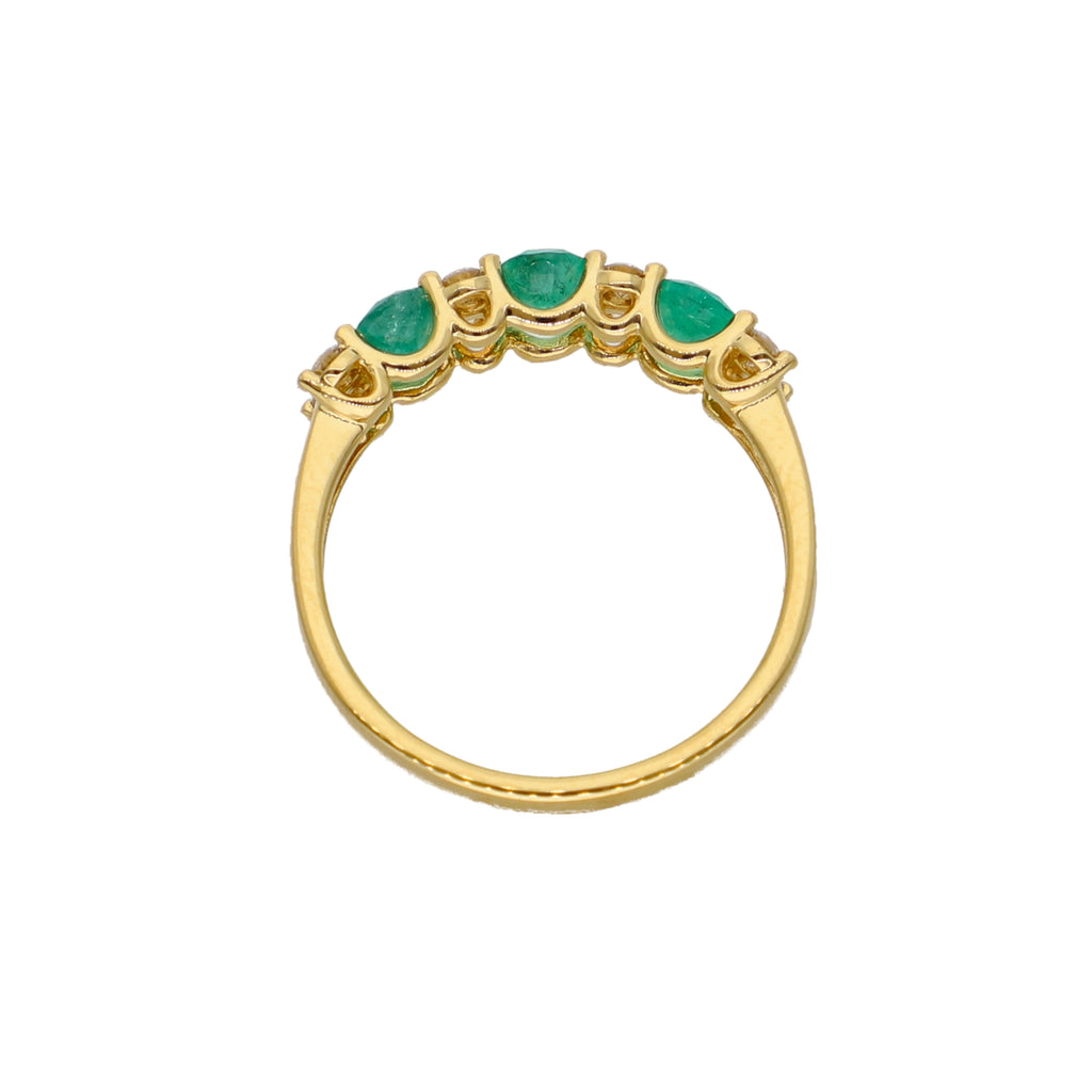 Anillo Oro Amarillo Esmeralda y Brillantes AN-14065