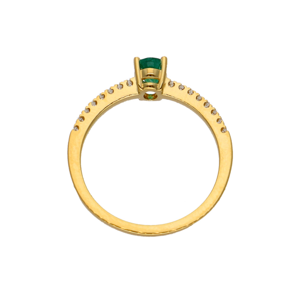 Anillo Oro Amarillo Esmeralda y Brillantes AN-14068