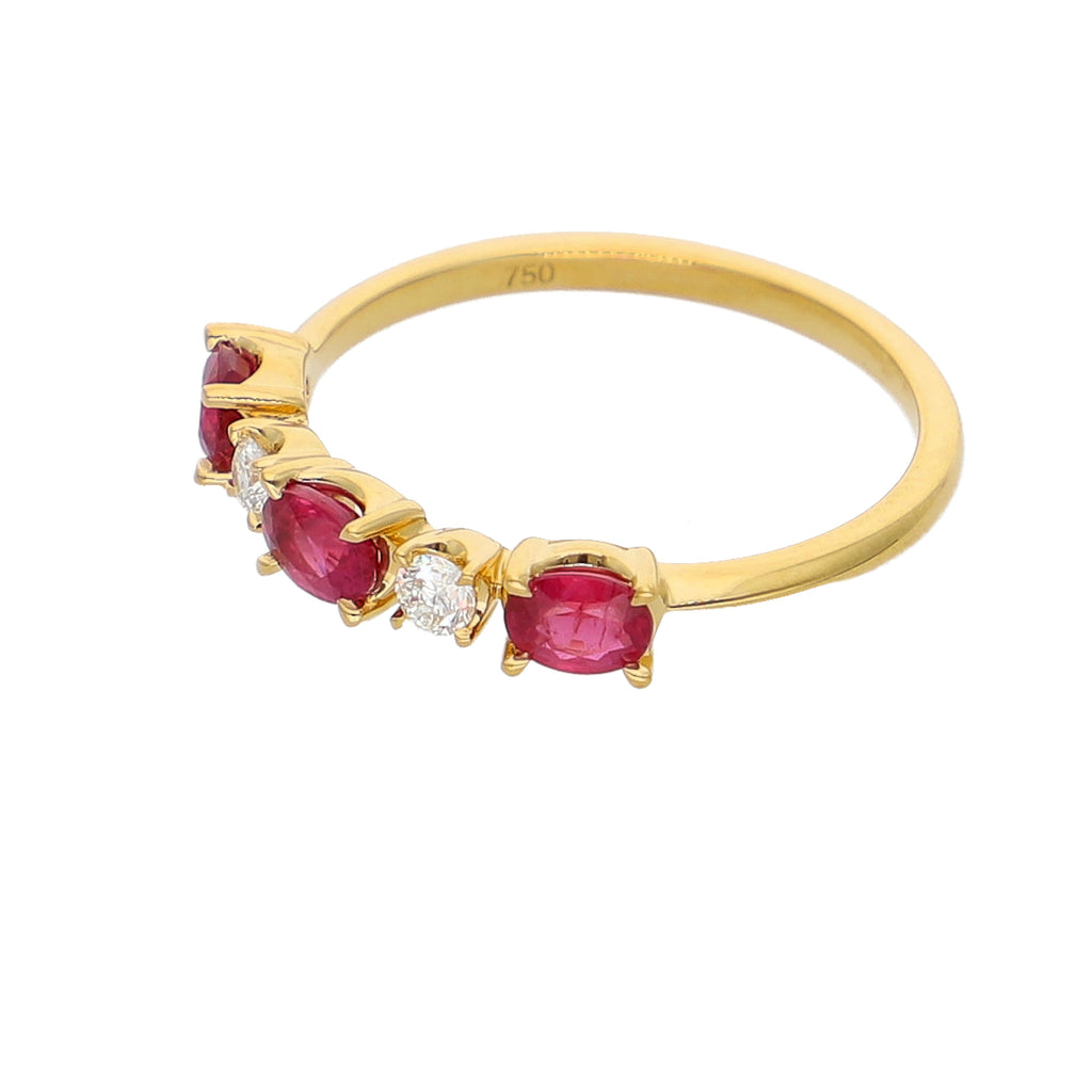 Anillo Oro Amarillo Rubí y Brillantes AN-14070