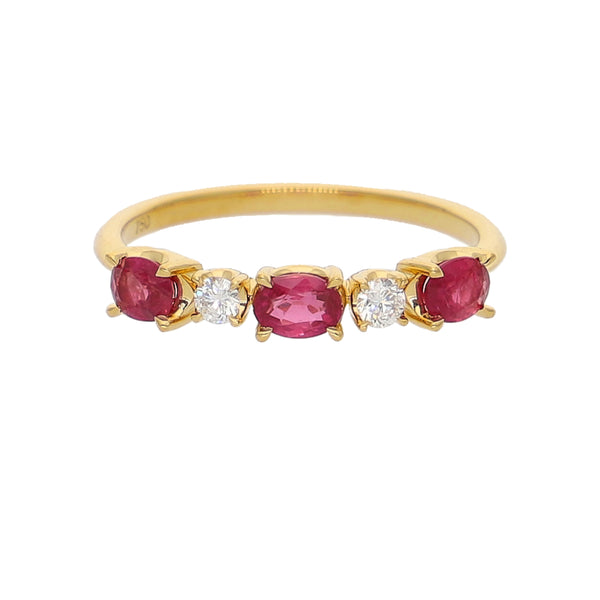 Anillo Oro Amarillo Rubí y Brillantes AN-14070