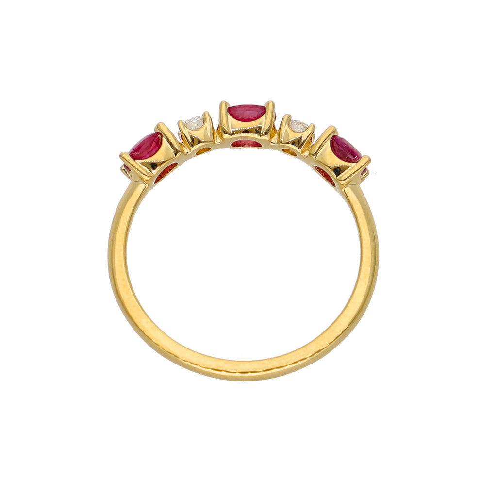 Anillo Oro Amarillo Rubí y Brillantes AN-14070