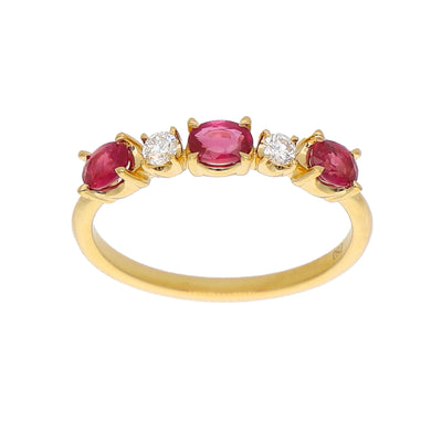 Anillo Oro Amarillo Rubí y Brillantes AN-14070