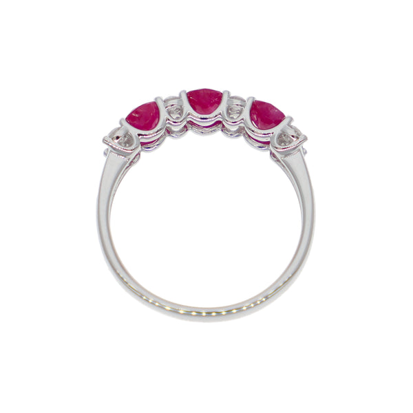 Anillo Oro Blanco Rubí y Brillantes AN-14071