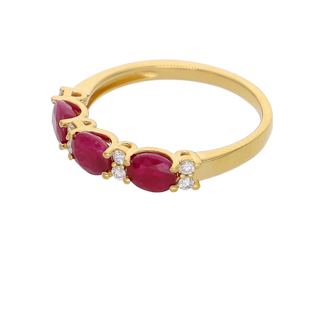 Anillo Oro Amarillo Rubí y Brillantes AN-14073