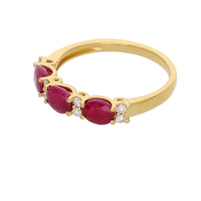 Anillo Oro Amarillo Rubí y Brillantes AN-14073