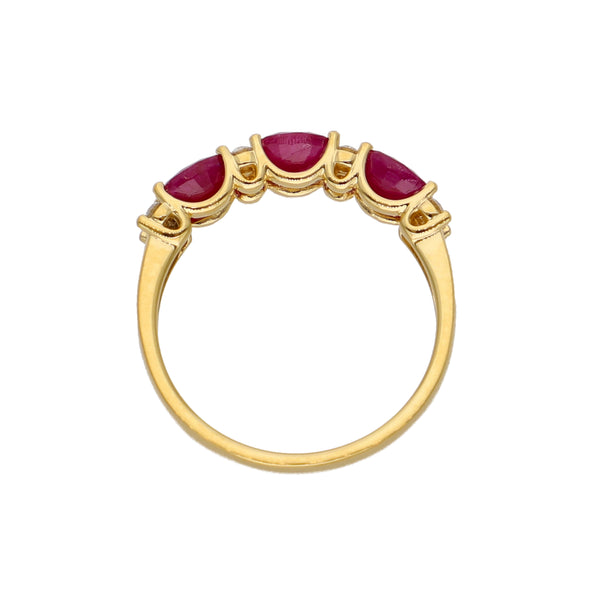 Anillo Oro Amarillo Rubí y Brillantes AN-14073