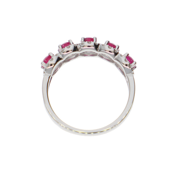 Anillo Oro Blanco Rubí y Brillantes AN-14074