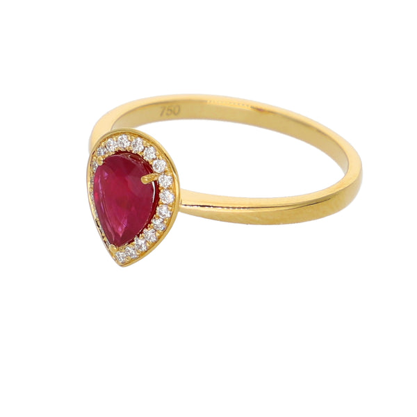 Anillo Oro Amarillo Rubí y Brillantes AN-14076