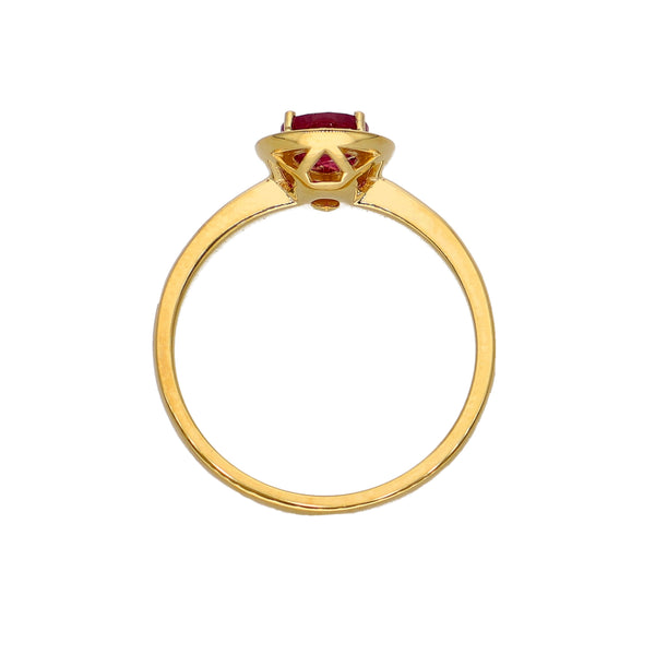 Anillo Oro Amarillo Rubí y Brillantes AN-14076
