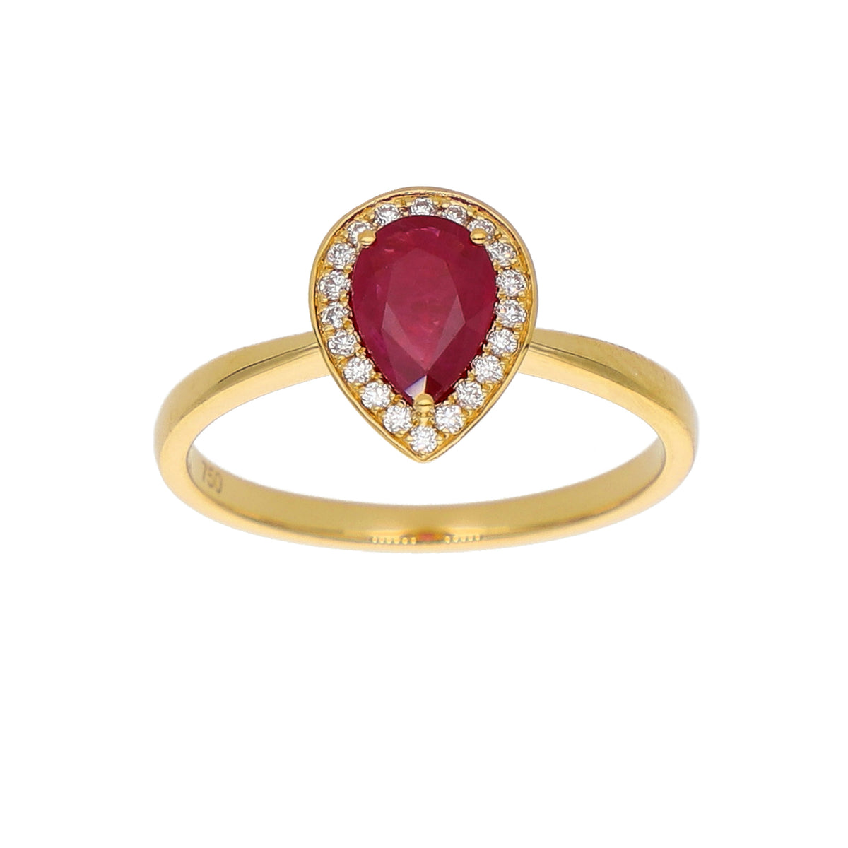 Anillo Oro Amarillo Rubí y Brillantes AN-14076