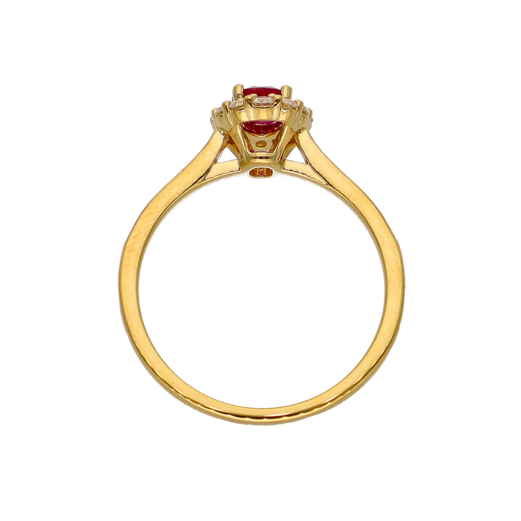 Anillo Oro Amarillo Rubí y Brillantes AN-14077