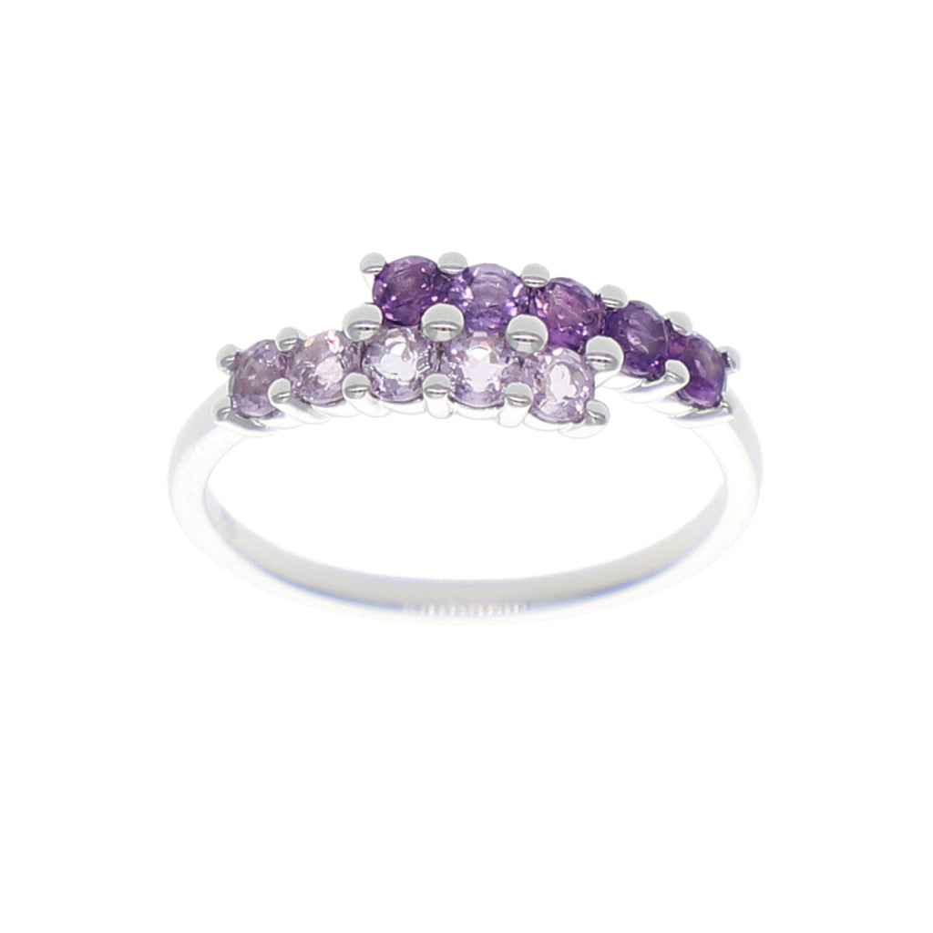 Anillo Oro Blanco y Amatista AN-14091