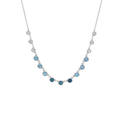 Collar Oro Blanco y Topacio Azul CO-14092