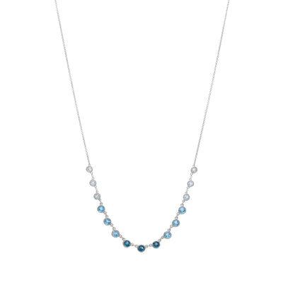 Collar Oro Blanco y Topacio Azul CO-14092