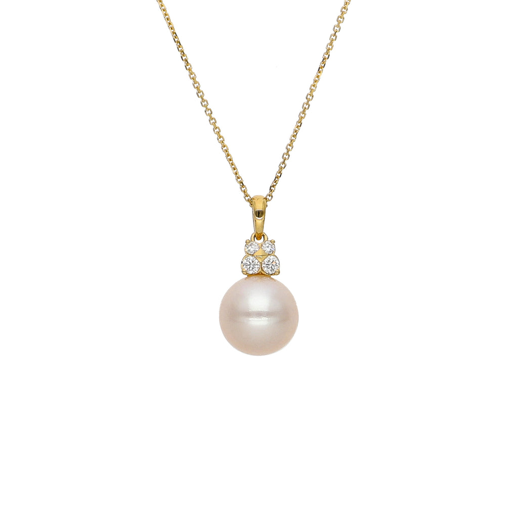 Collar Oro Amarillo, Perla y Brillantes CO-14093