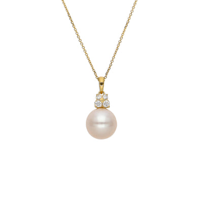 Collar Oro Amarillo, Perla y Brillantes CO-14093