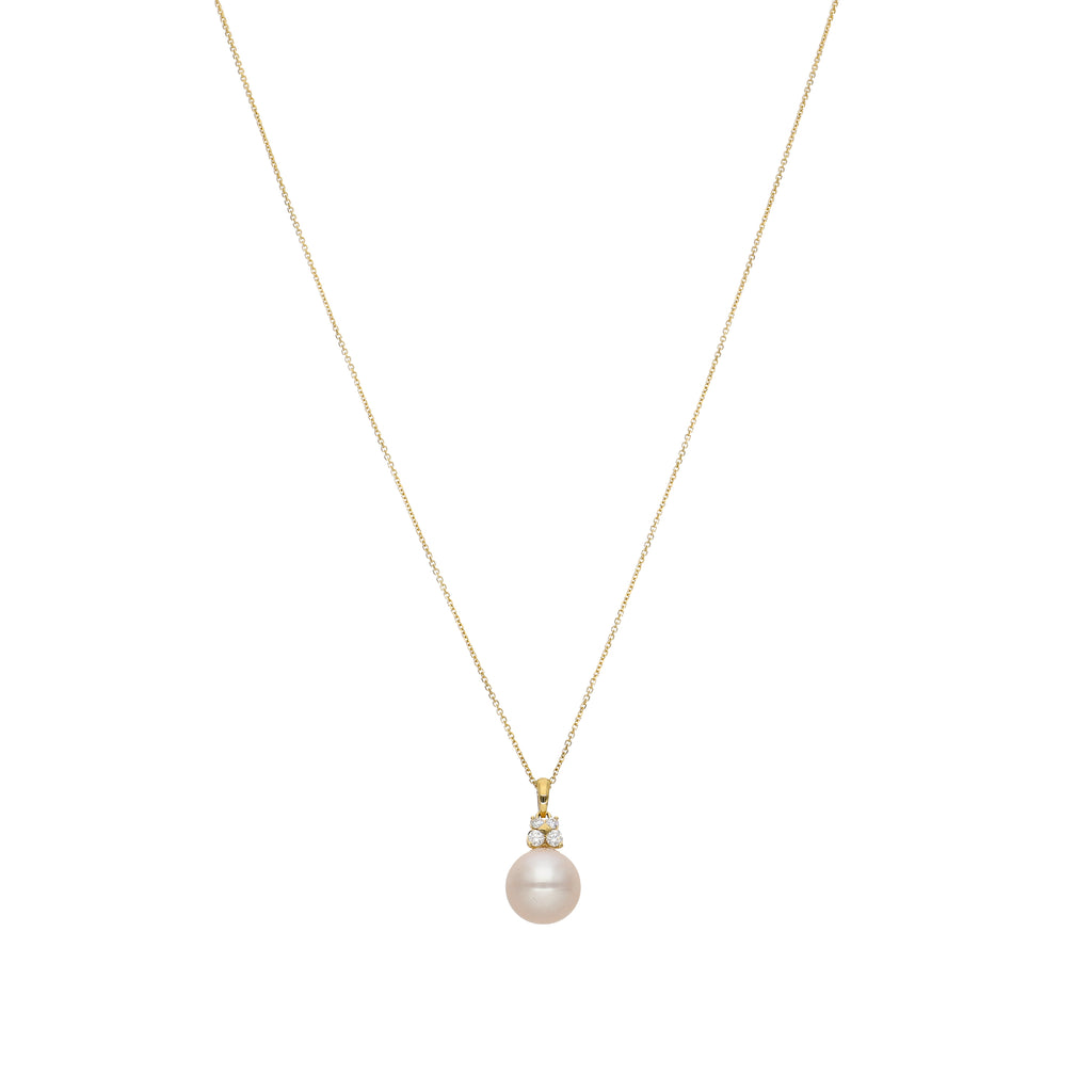 Collar Oro Amarillo, Perla y Brillantes CO-14093