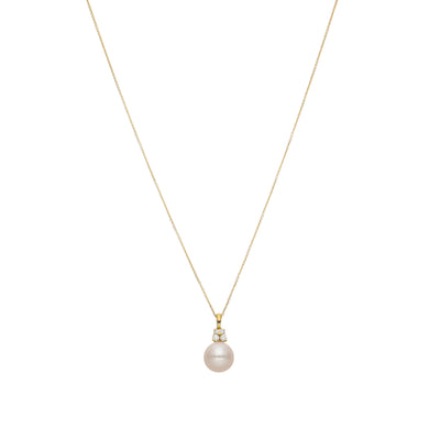 Collar Oro Amarillo, Perla y Brillantes CO-14093