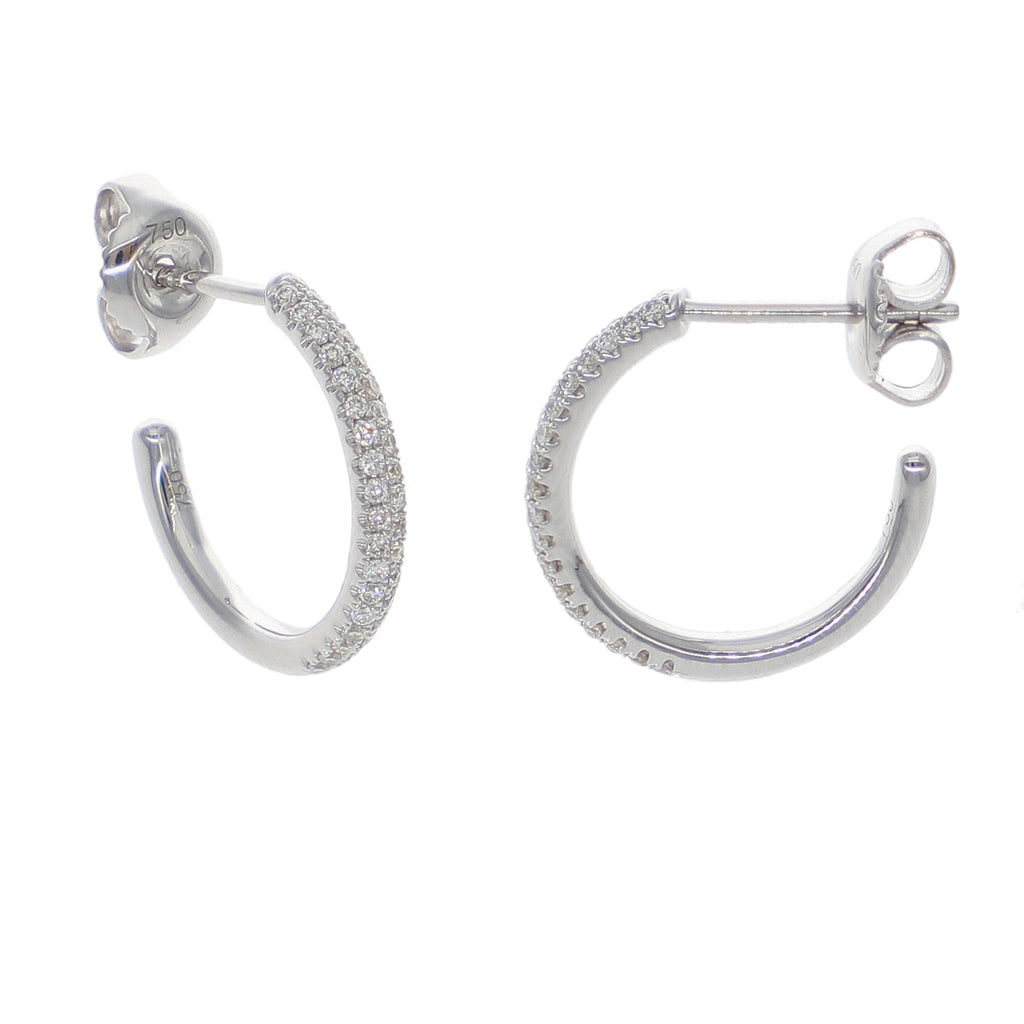 Aros Oro Blanco y Brillantes AR-14105