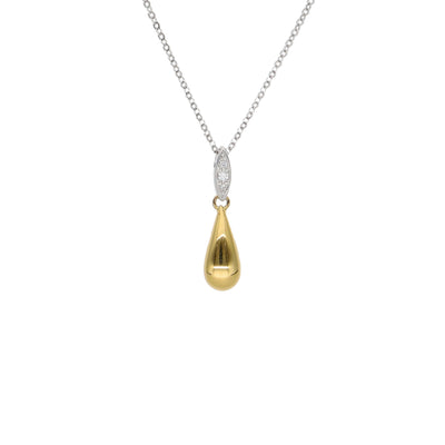 Collar Oro Blanco Amarillo y Brillantes CO-14106