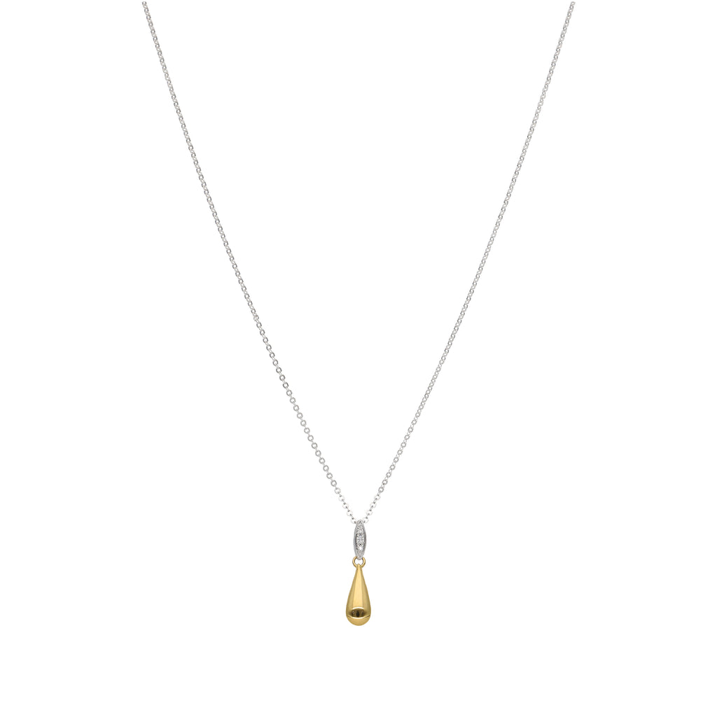 Collar Oro Blanco Amarillo y Brillantes CO-14106