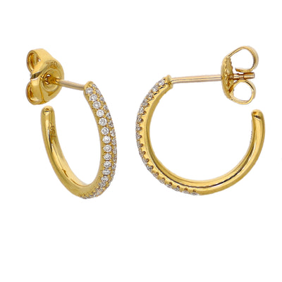 Aros Oro Amarillo y Brillantes AR-14108