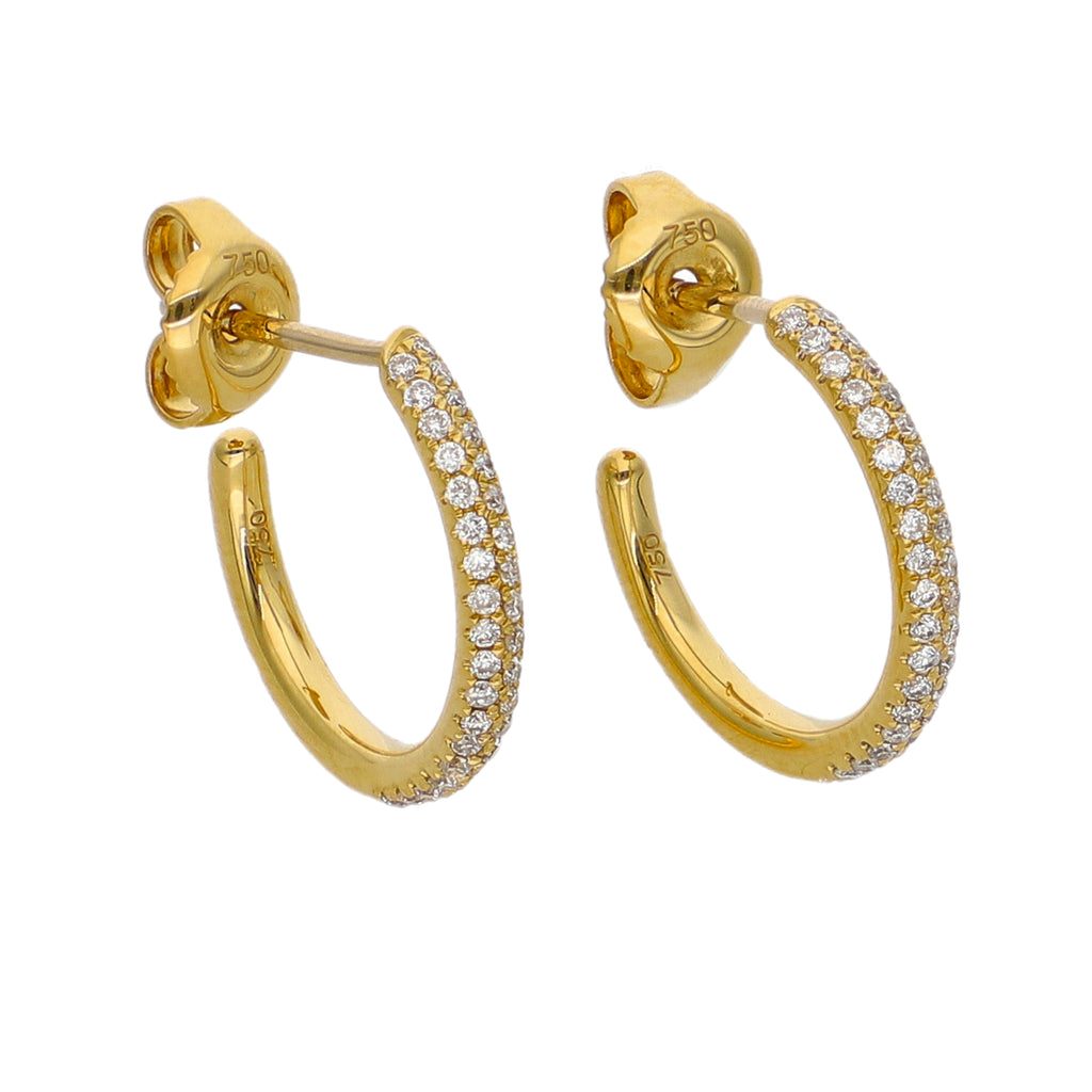 Aros Oro Amarillo y Brillantes AR-14108