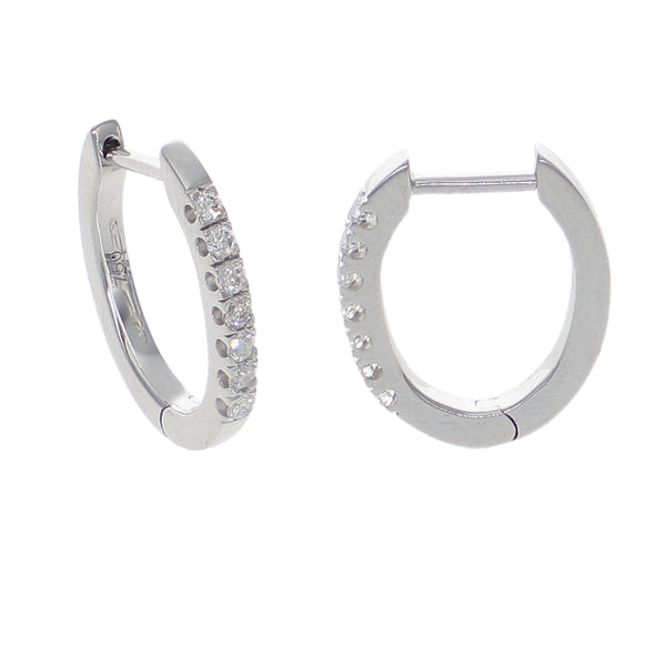 Aros Oro Blanco y Brillantes AR-14109