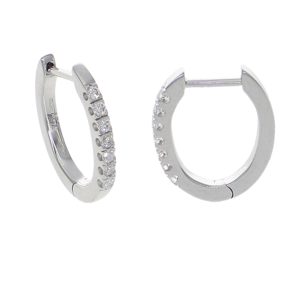 Aros Oro Blanco y Brillantes AR-14109