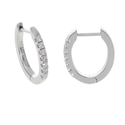 Aros Oro Blanco y Brillantes AR-14109