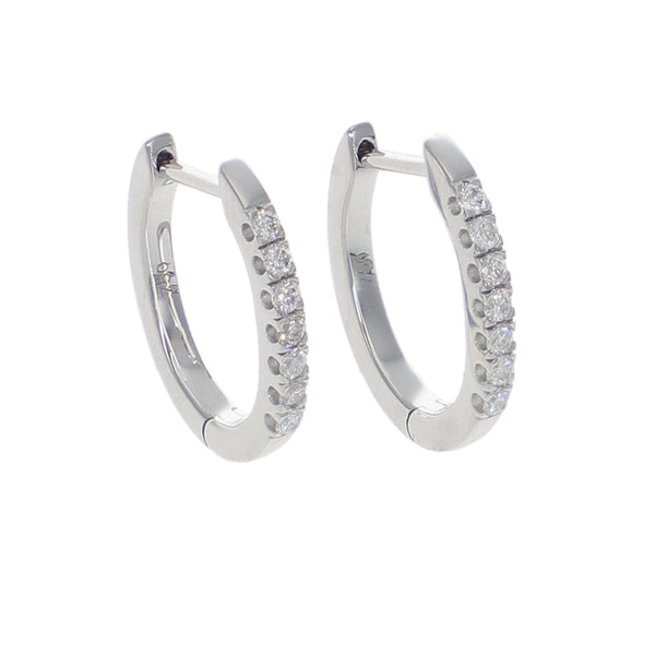 Aros Oro Blanco y Brillantes AR-14109
