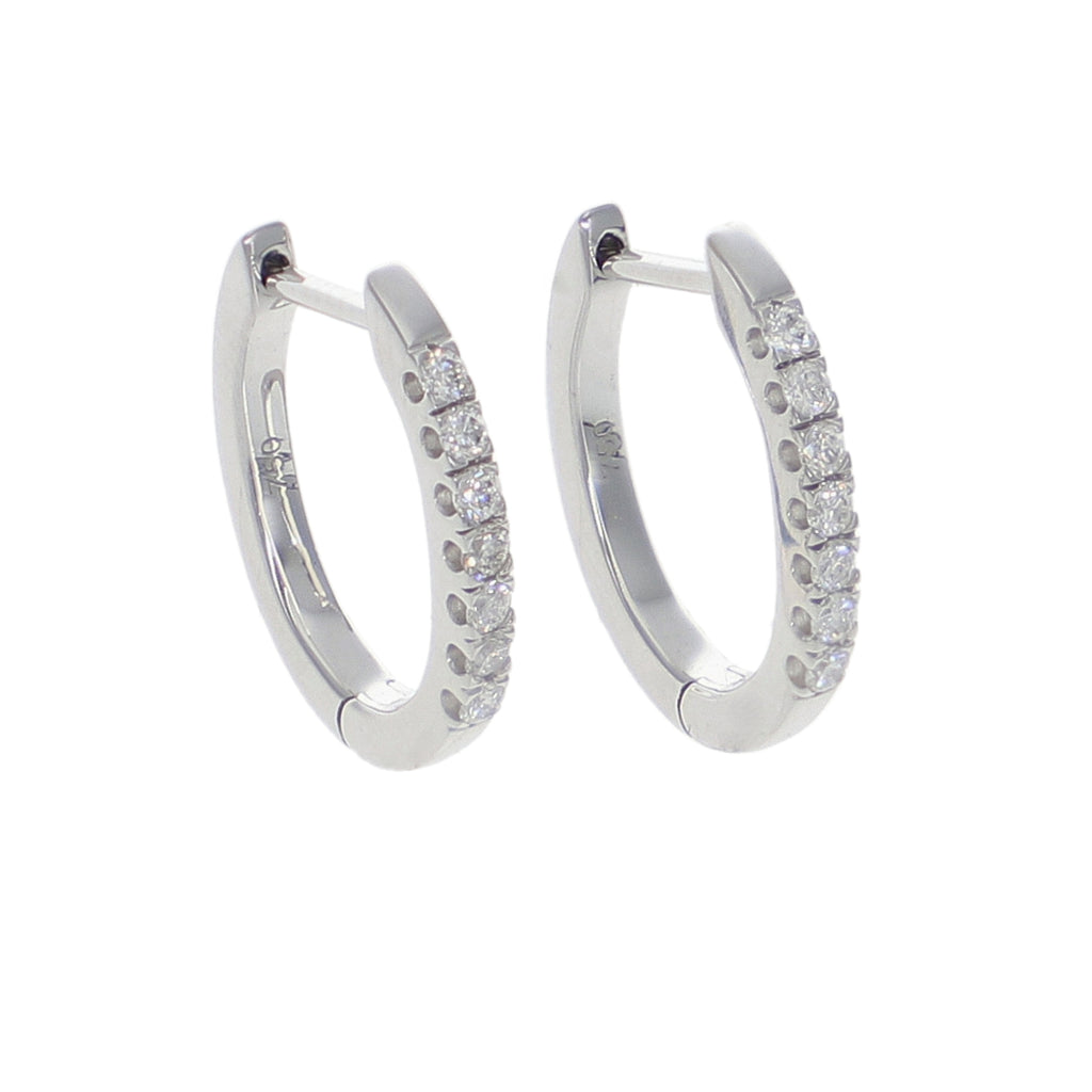 Aros Oro Blanco y Brillantes AR-14109