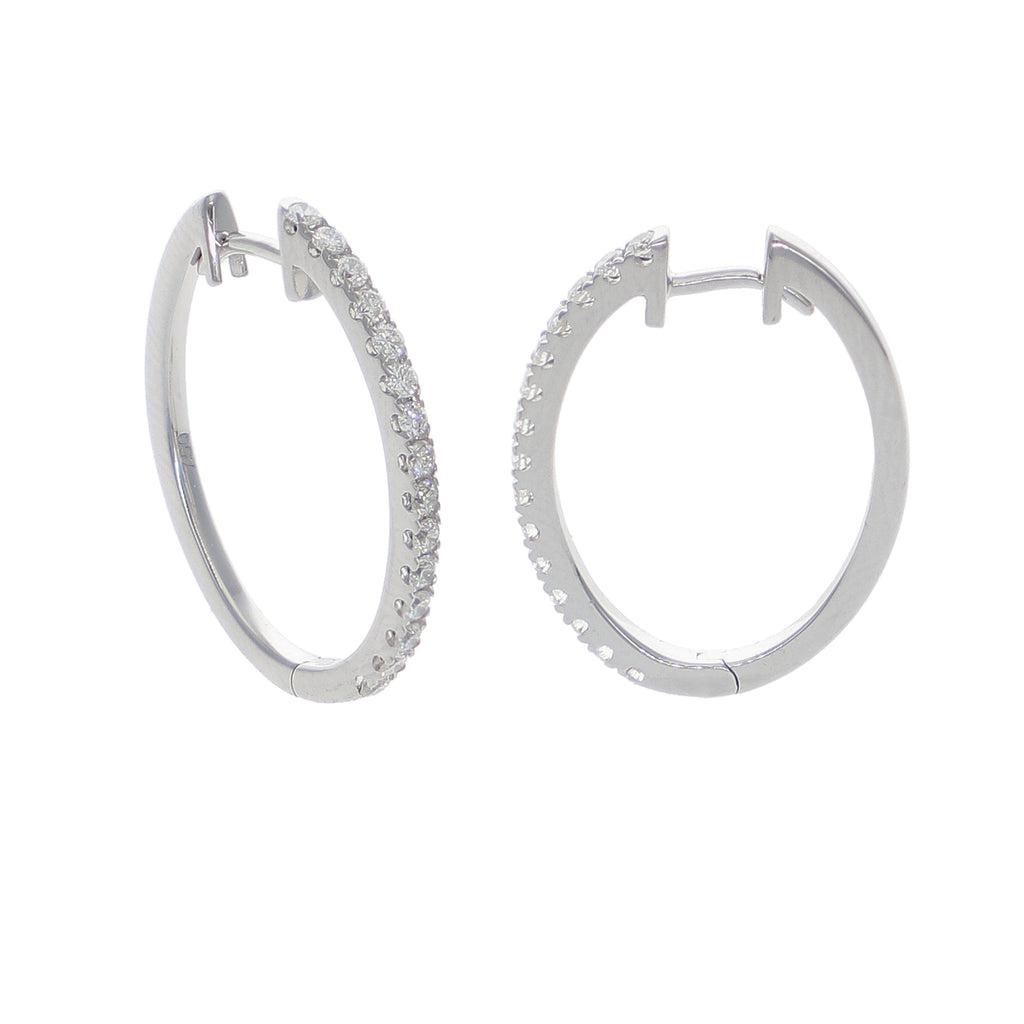 Aros Oro Blanco y Brillantes AR-14128