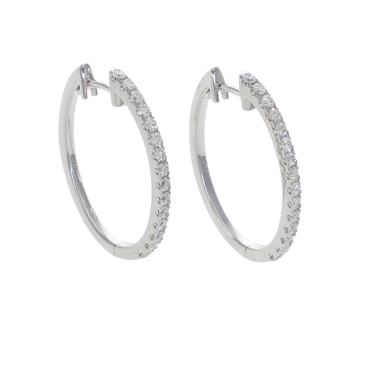 Aros Oro Blanco y Brillantes AR-14128