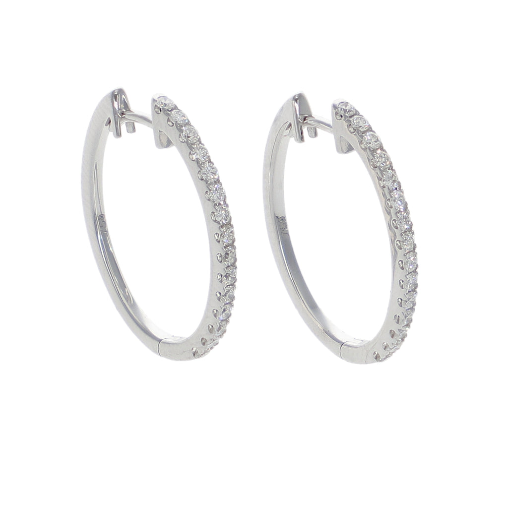 Aros Oro Blanco y Brillantes AR-14128