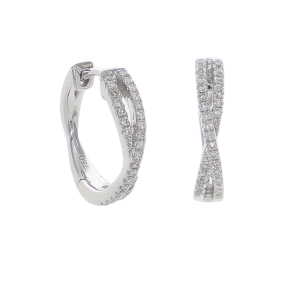 Aros Oro Blanco y Brillantes AR-14131