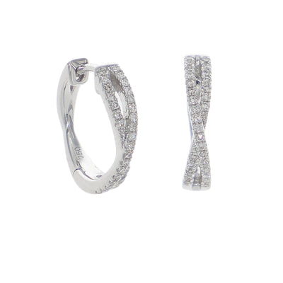 Aros Oro Blanco y Brillantes AR-14131