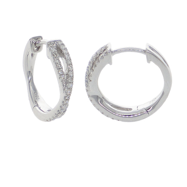 Aros Oro Blanco y Brillantes AR-14131