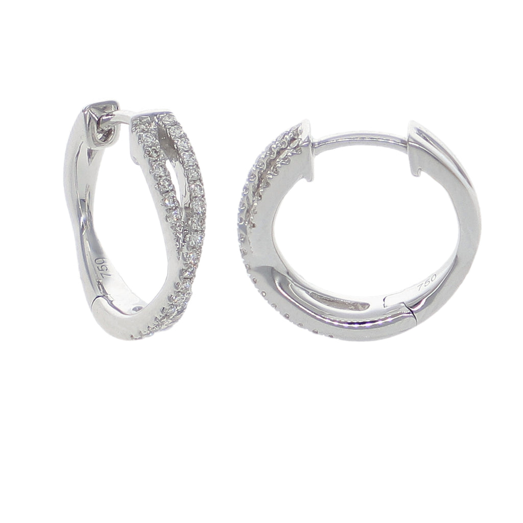 Aros Oro Blanco y Brillantes AR-14131