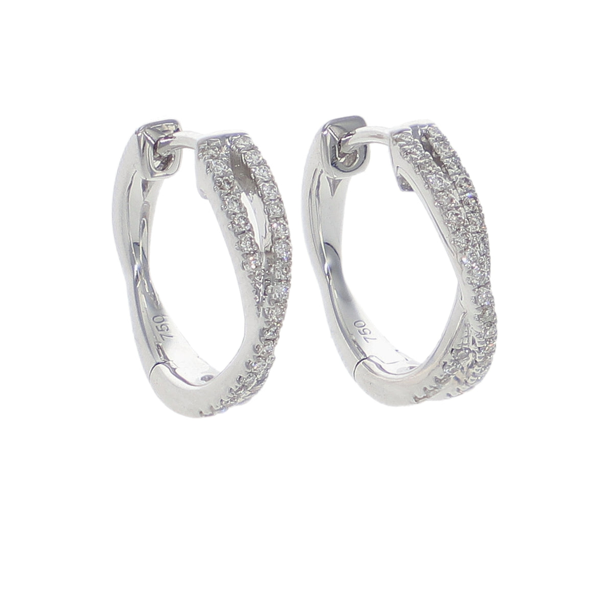 Aros Oro Blanco y Brillantes AR-14131