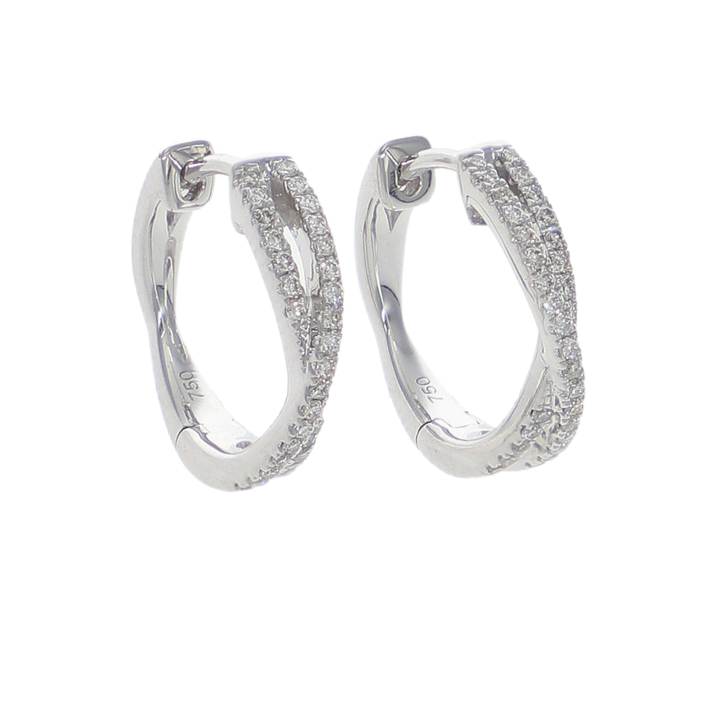 Aros Oro Blanco y Brillantes AR-14131