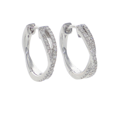 Aros Oro Blanco y Brillantes AR-14131