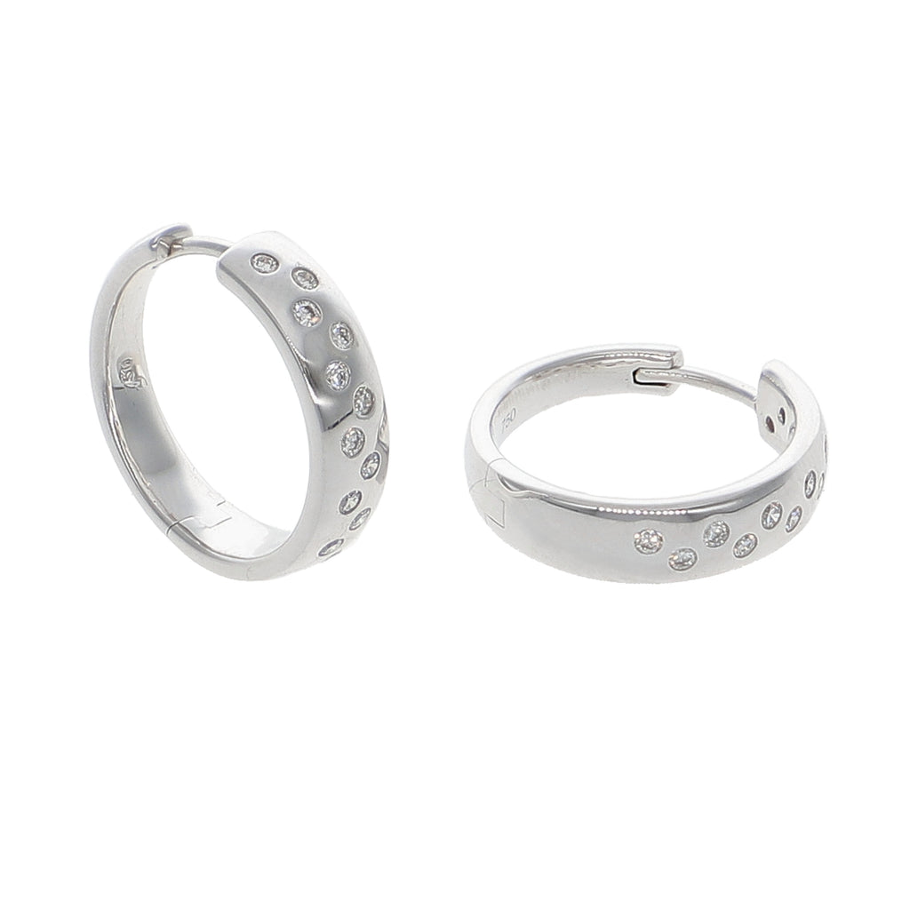 Aros Oro Blanco y Brillantes AR-14135