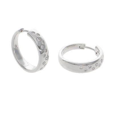 Aros Oro Blanco y Brillantes AR-14135