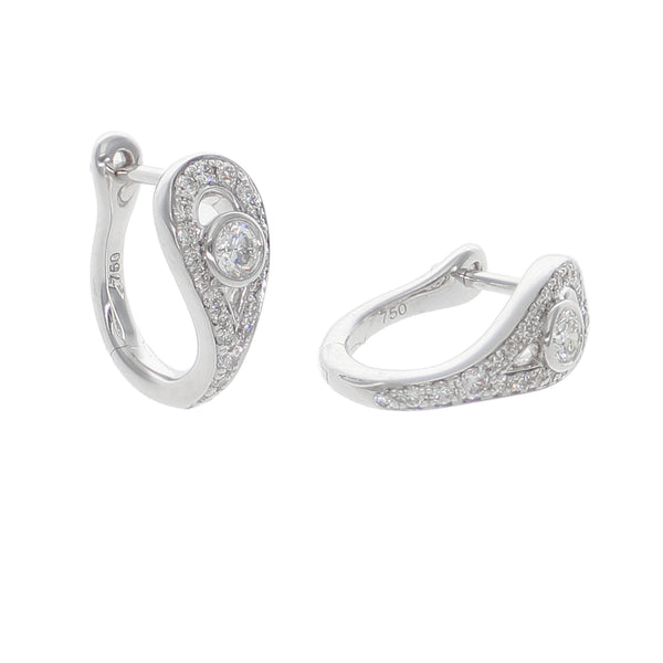 Aros Oro Blanco y Brillantes AR-14136