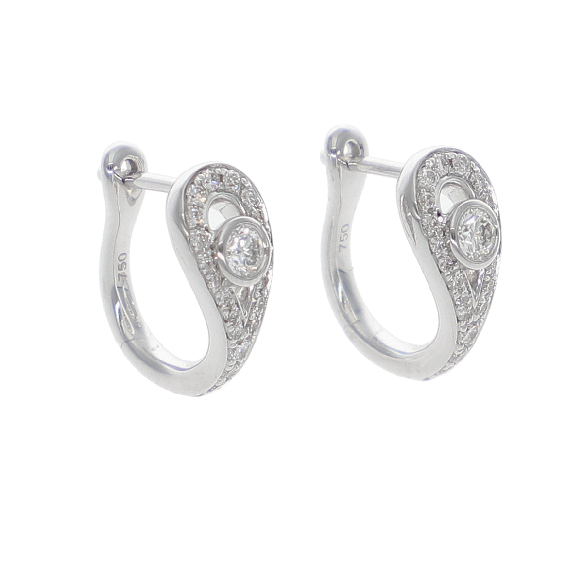 Aros Oro Blanco y Brillantes AR-14136